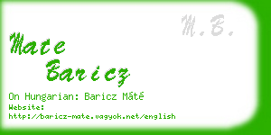 mate baricz business card